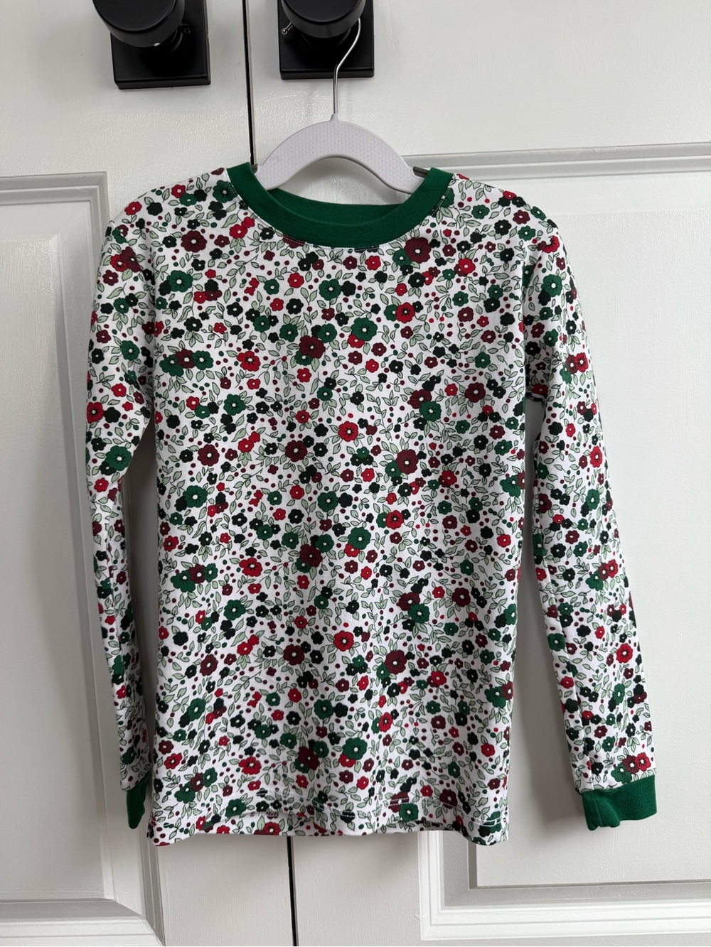 LAKE Kids Floral Green-Accented Pajama Top Size 10